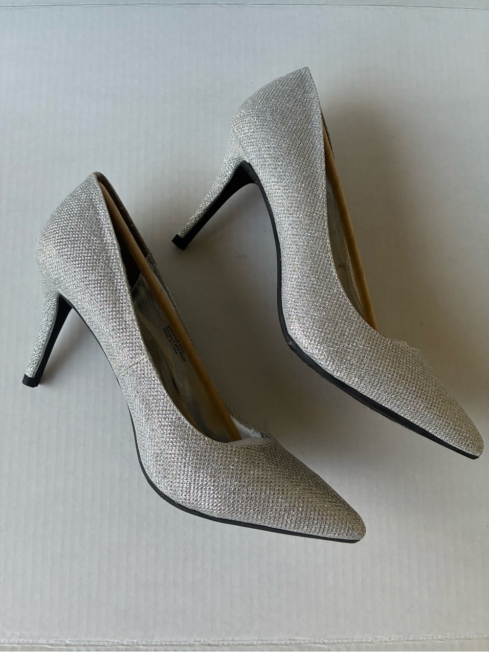 Silver Pointed-Toe High Heel Pumps - Women's Dress Shoes